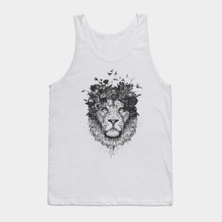 Floral lion (b&w) Tank Top